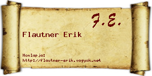 Flautner Erik névjegykártya